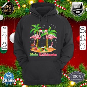Mele Kalikimaka Flamingo On Beach Christmas Merry In July hoodie
