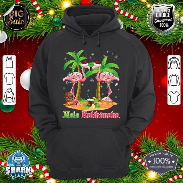 Mele Kalikimaka Flamingo On Beach Christmas Merry In July hoodie