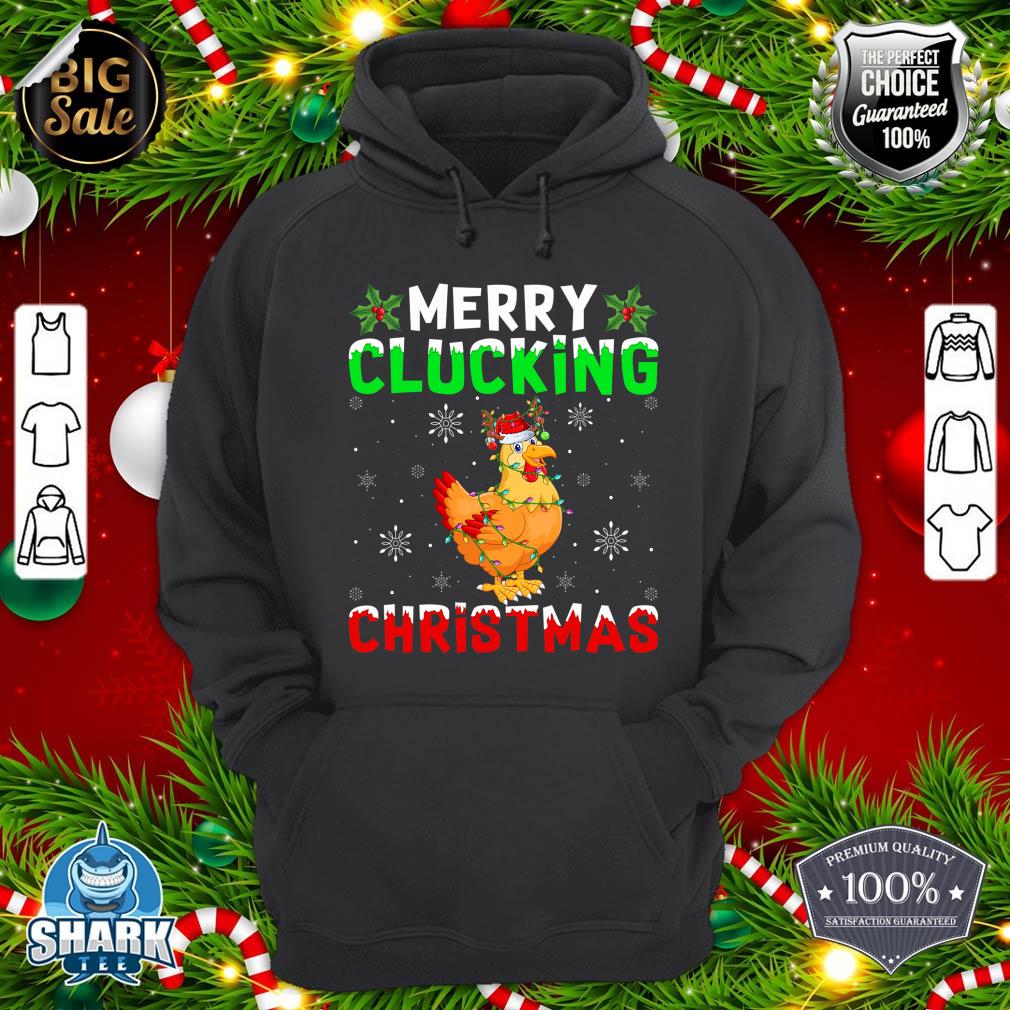 Matching Family Santa Chicken Merry Clucking Christmas hoodie