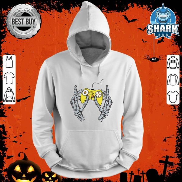 Halloween Skeleton Gamer Hand Controller Video Games Gaming hoodie