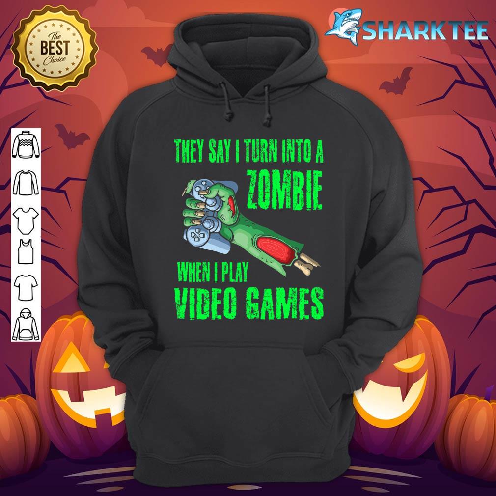 Halloween Gamer Funny Zombie Boys Kids Video Games Teens hoodie