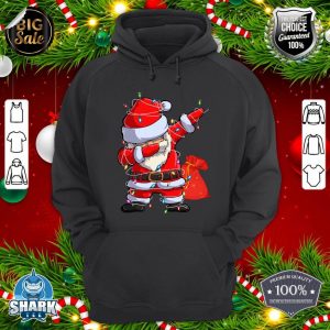 Christmas Dabbing Santa Claus Xmas Lights Gifts Boys Kids hoodie