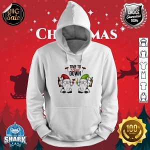 Funny Wine Lover Christmas Gnomes Time to Wine Down Xmas hoodie