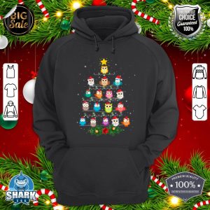 Owl Christmas Tree Lights Xmas Pajama Gifts For Owl Lovers hoodie