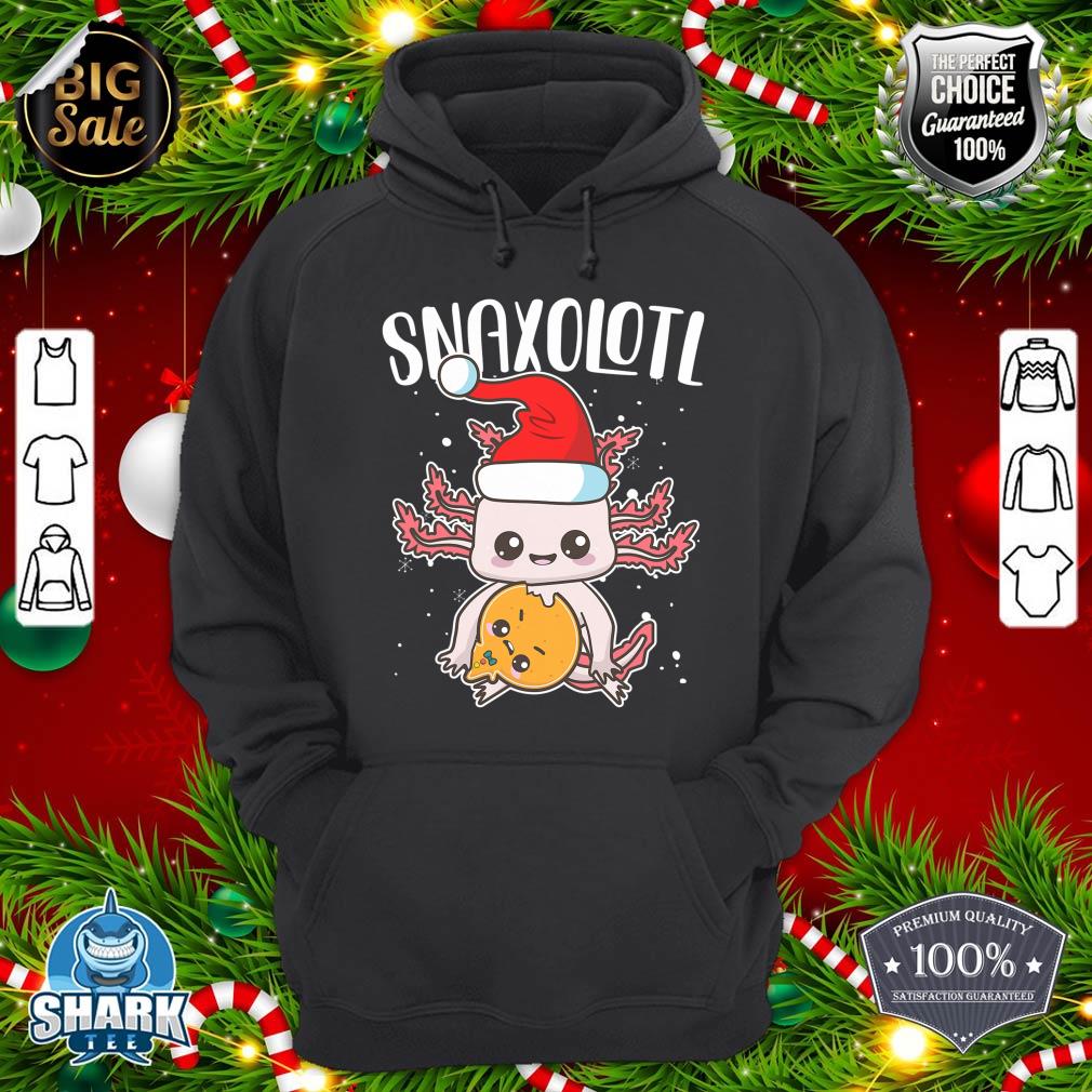 Snaxolotl Christmas Axolotl Eating a Gingerbread Man Kawaii hoodie