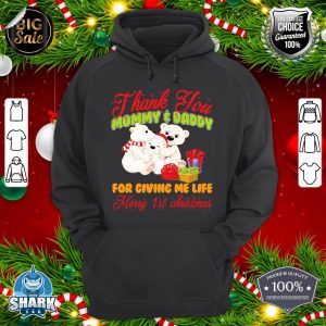 Thank You Mommy And Daddy For Giving Me Life Christmas Bear hoodie