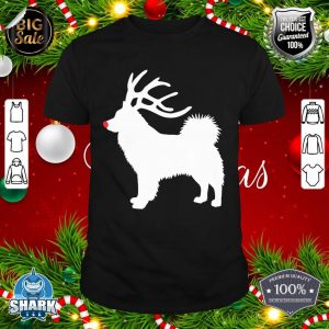 Icelandic Sheepdog Christmas Reindeer Antlers Funny T-Shirt