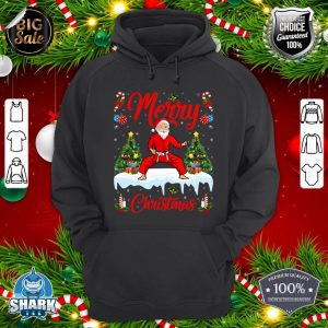 Karate Martial Art Lover Xmas Santa Playing Karate Christmas Hoodie