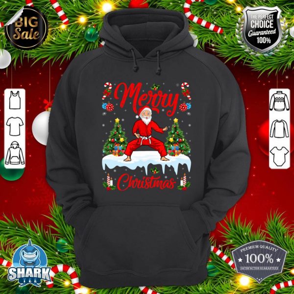 Karate Martial Art Lover Xmas Santa Playing Karate Christmas Hoodie