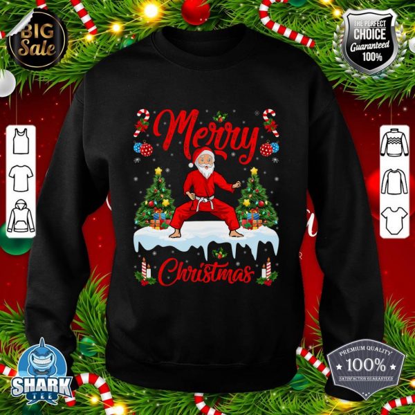 Karate Martial Art Lover Xmas Santa Playing Karate Christmas Sweatshirt