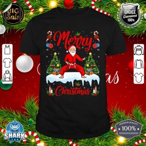 Karate Martial Art Lover Xmas Santa Playing Karate Christmas T-Shirt