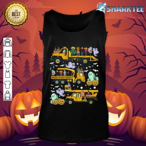 Kids Halloween Shirt Skeleton Pumpkin Zombie Trucks Boys Tank top