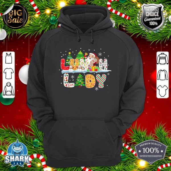Lunch Lady Christmas Tree Santa Matching Xmas Lunch Lady Hoodie