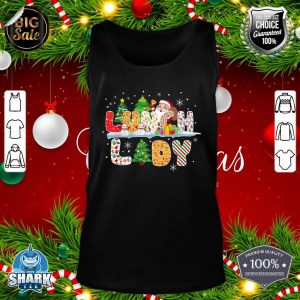 Lunch Lady Christmas Tree Santa Matching Xmas Lunch Lady Tank top