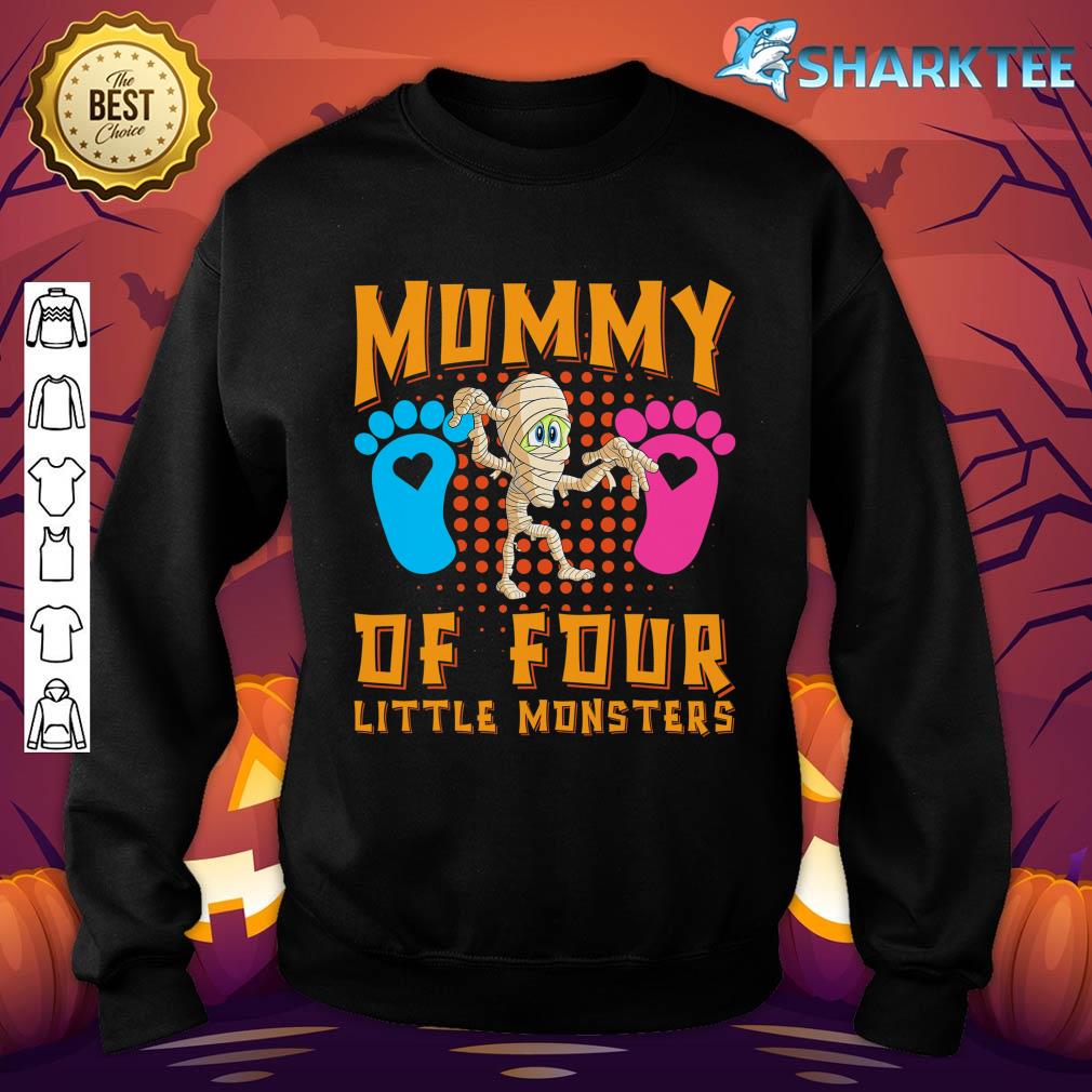 Mummy Halloween Costume for Women Mom of Four Kids Mother T-Shirt