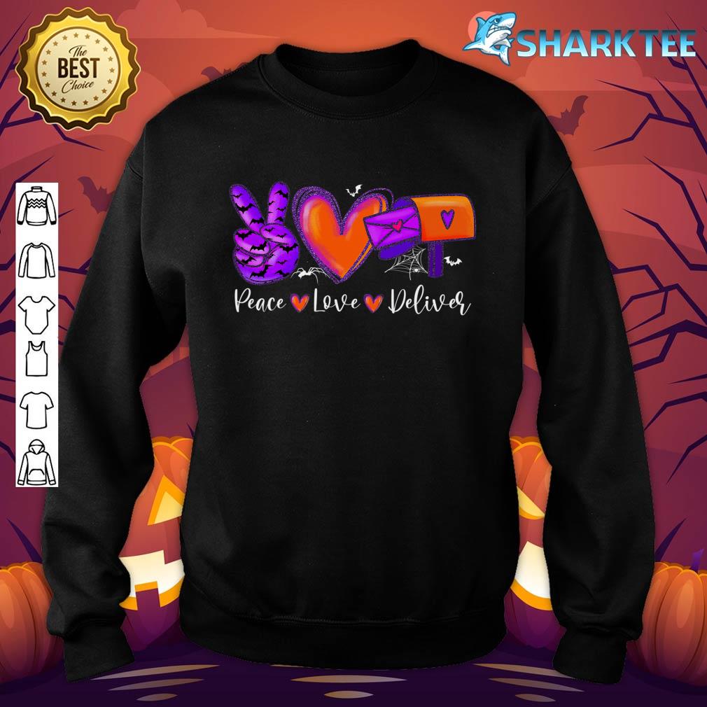 Peace Love Deliver Postal Worker Pumpkin Spooky Halloween Sweatshirt