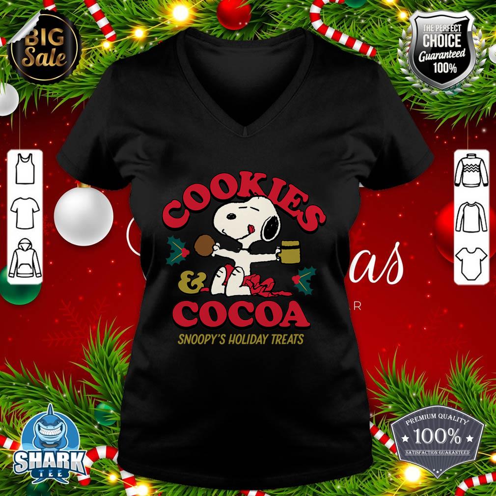 Peanuts Christmas Cookies Cocoa V-neck 