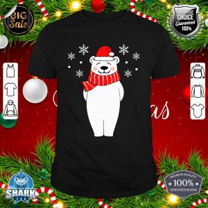 Polar Bear Christmas Pajamas Family Polar Bear In Santa Hat T-Shirt