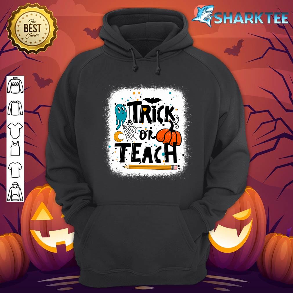 Retro Vintage Groovy Trick Or Teach Halloween Teacher Life Hoodie