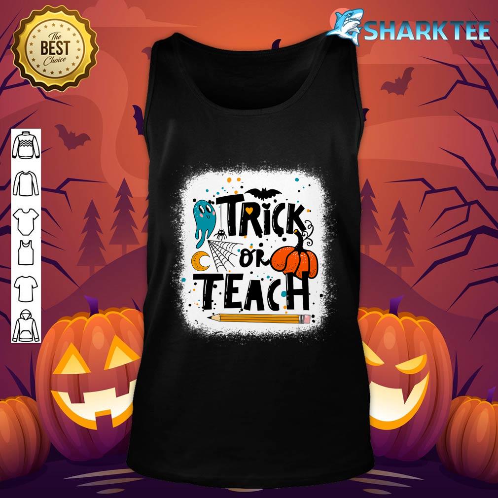 Retro Vintage Groovy Trick Or Teach Halloween Teacher Life Tank top