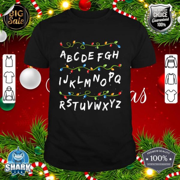 Alphabet Christmas Lights Learning For Boys Girls Toolder T-Shirt