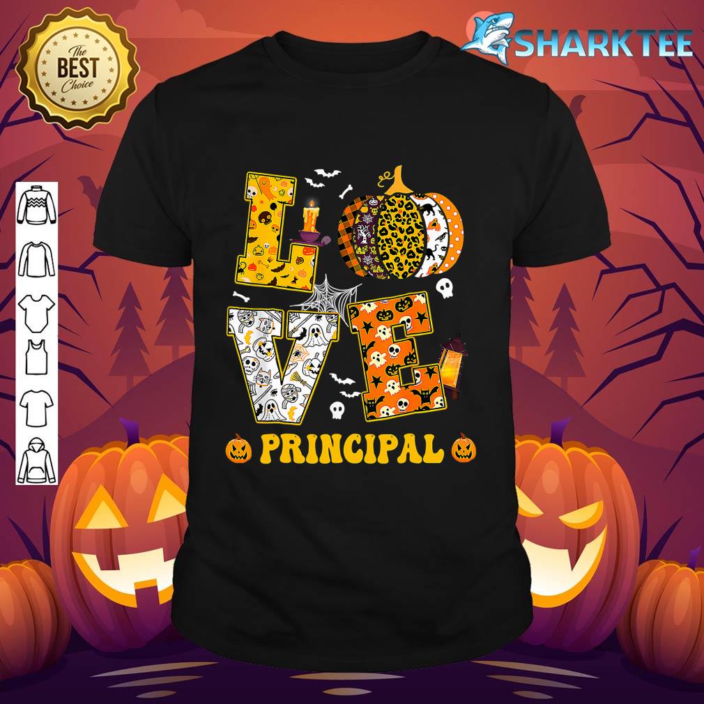 Spooky Pumpkin Love Halloween Principal Teacher Student Kids shirt