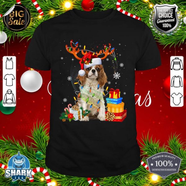 Cavalier King Charles Spaniel Christmas Reindeer Santa Dog Premium shirt