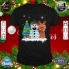 Christmas Tree Snowman Reindeer Book Stack Tee Librarian shirt