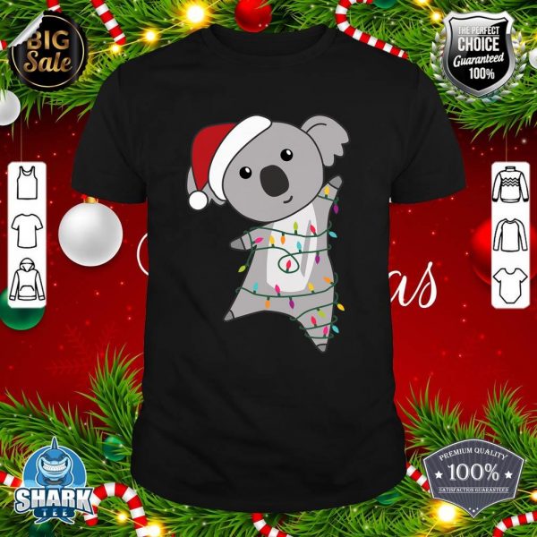 Koala Christmas Christmas Animals Fairy Lights With Koalas shirt