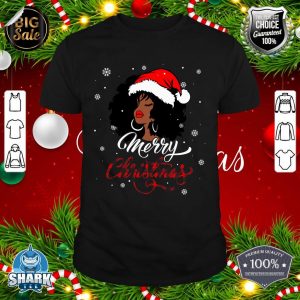 Merry Christmas Buffalo Plaid Queen Santa Afro American Xmas shirt