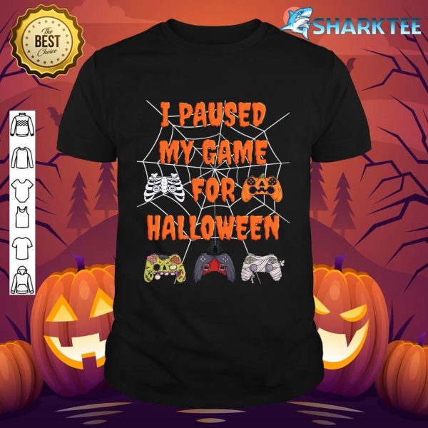 Gaming I Paused My Game For Halloween Funny Gamer Boys Kids T-Shirt