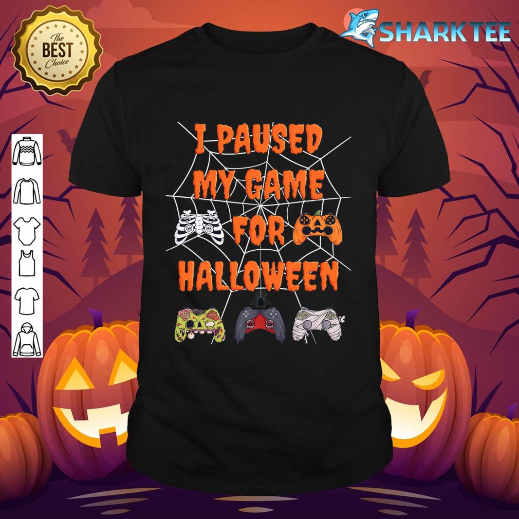Gaming I Paused My Game For Halloween Funny Gamer Boys Kids T-Shirt 
