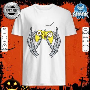 Halloween Skeleton Gamer Hand Controller Video Games Gaming T-Shirt