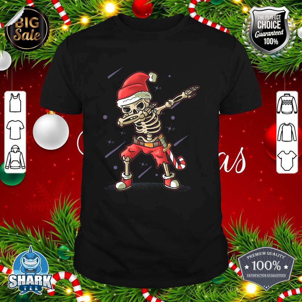 Dabbing Skeleton Santa Christmas Funny Xmas Dab Boys T-Shirt