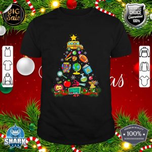 Teacher Christmas Tree Funny School Teaching Xmas Gifts Idea T-Shirt