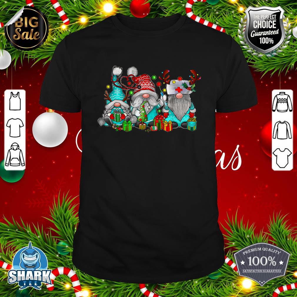 Nurse Gnome Merry Christmas Xmas Nurse Stethoscope T-Shirt
