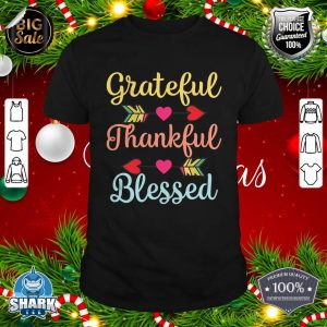 Thanksgiving Day Grateful Thankful Blessed Vintage T-Shirt