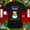 Snow Many Books Snow Little Time Christmas Bookworm Snowman T-Shirt