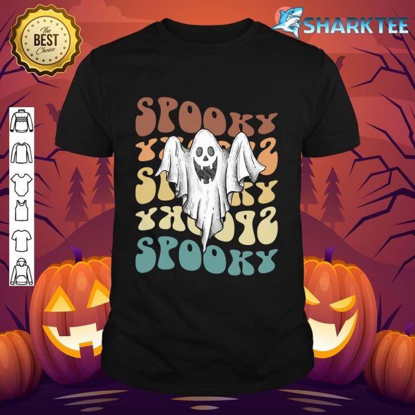 Spooky Boo Halloween Costume Retro Daisy Colorful Scary T-Shirt