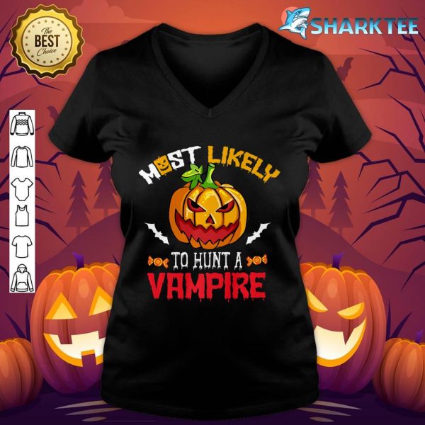 Spooky Pumpkin Costume Funny Family Halloween Matching Premium V-neck