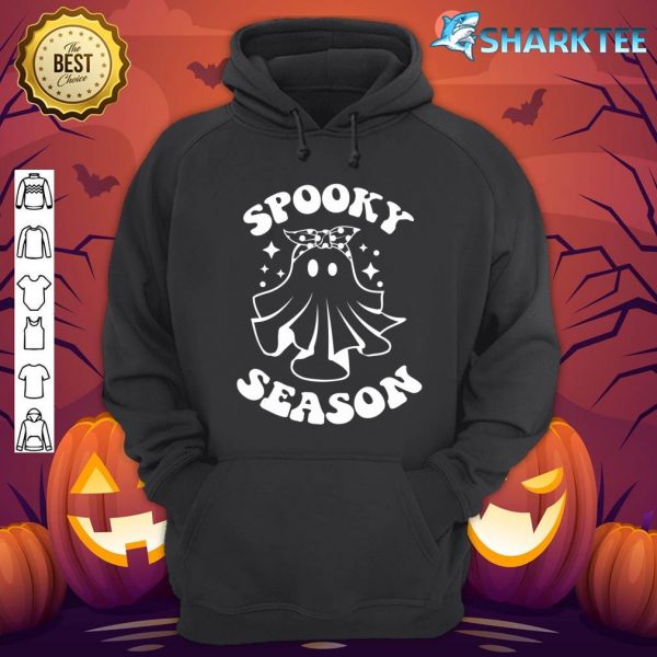 Spooky Season Cute Ghost Groovy Retro Halloween Costume Hoodie