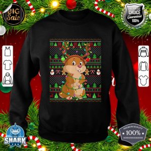 Ugly Xmas Sweater Style Lighting Gopher Christmas Premium sweatshirt