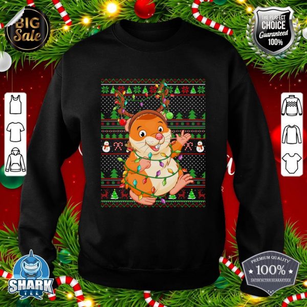 Ugly Xmas Sweater Style Lighting Hamster Christmas sweatshirt