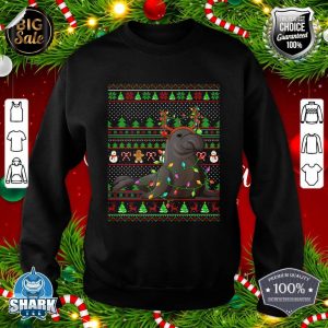 Ugly Xmas Sweater Style Lighting Manatee Christmas Premium sweatshirt