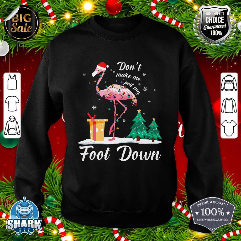 Flamingo Christmas Tree Santa Hat Xmas Light Merry Christmas Premium sweatshirt