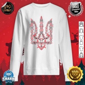 Zelensky Ukraine Christmas Trident Ukrainian Xmas Tryzub Premium sweatshirt