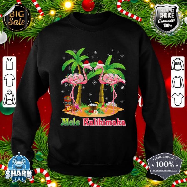 Mele Kalikimaka Flamingo On Beach Christmas Merry In July sweatshirt