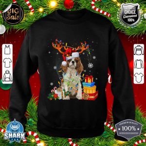 Cavalier King Charles Spaniel Christmas Reindeer Santa Dog Premium sweatshirt