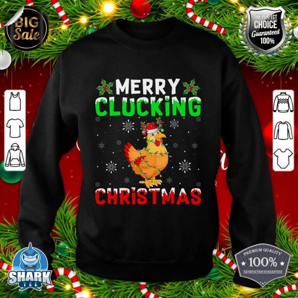Matching Family Santa Chicken Merry Clucking Christmas sweatshirt
