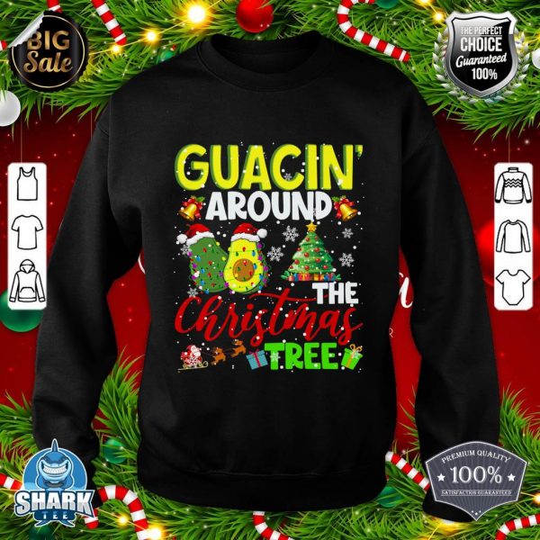Guacin' Around The Xmas Tree Christmas Santa Avocado Vegan sweatshirt